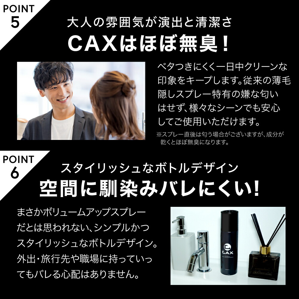 薄毛隠し 増毛スプレー CAX ピディオキシジル配合 ボリュームアップ
