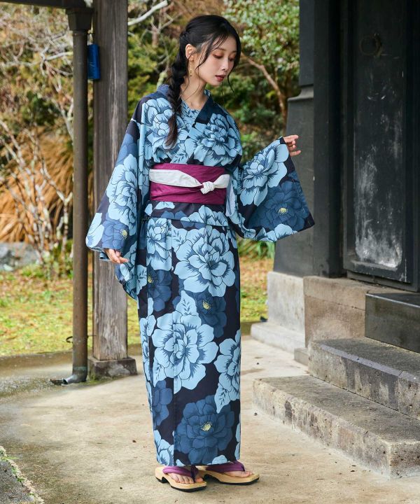 倭物やカヤ堅苦しさ店 [宵涼み二部式浴衣] 和柄 和今めかしい 着物 レトロ 今めかしい 着物 和 お召しもの 昭和レトロ 流行り物 衣装  7CQ-6205