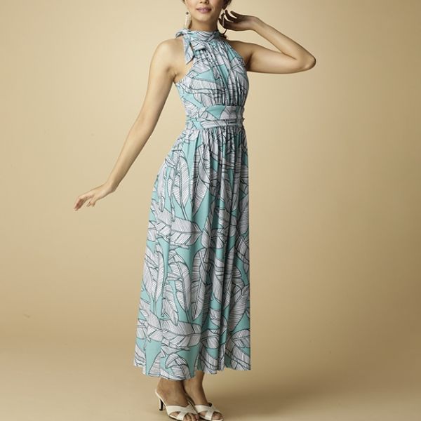 Kahiko 公式 スウィングリーフアメリカンスリーブワンピース カヒコ ハワイアン Maunaloa Ocean Blue Birdyjx 0325 Paigebird Com