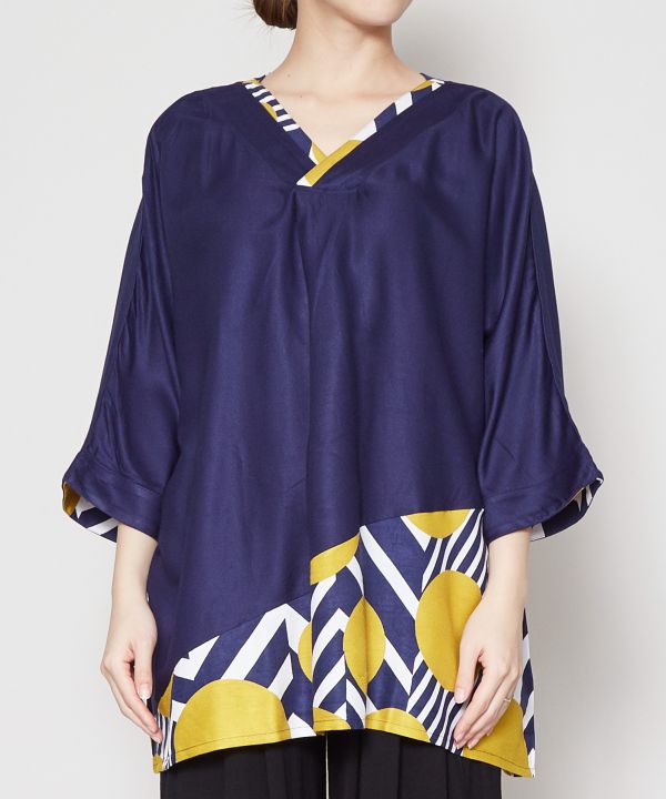 楽天市場 倭物やカヤ 公式 縞霰top 和柄 和モダン ファッション レディーストップス 7ia 1150 公式 チャイハネ通販エスニック