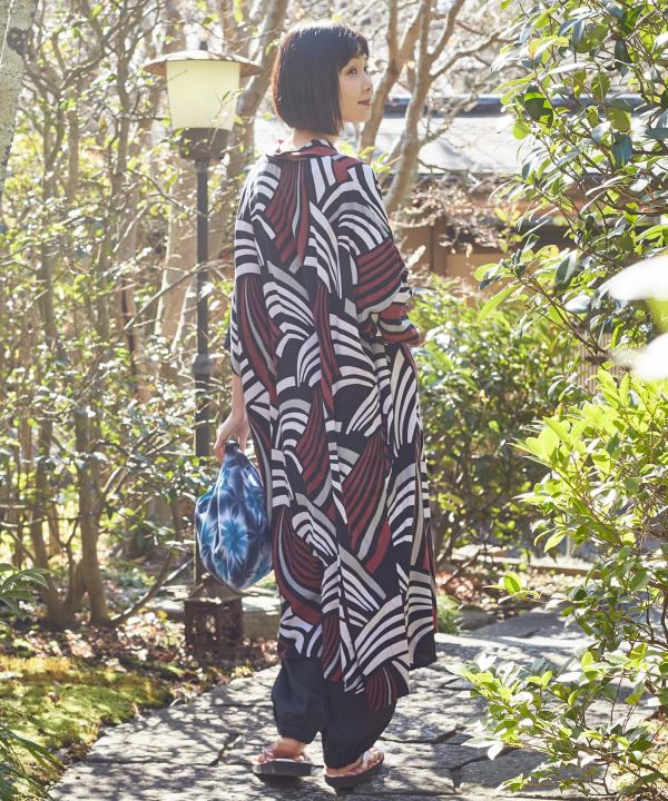 倭物やカヤ 公式 束ね熨斗模様ワンピース 和柄 和モダン ファッション ワンピース7ia 14 Bayleafkitchen Co Uk