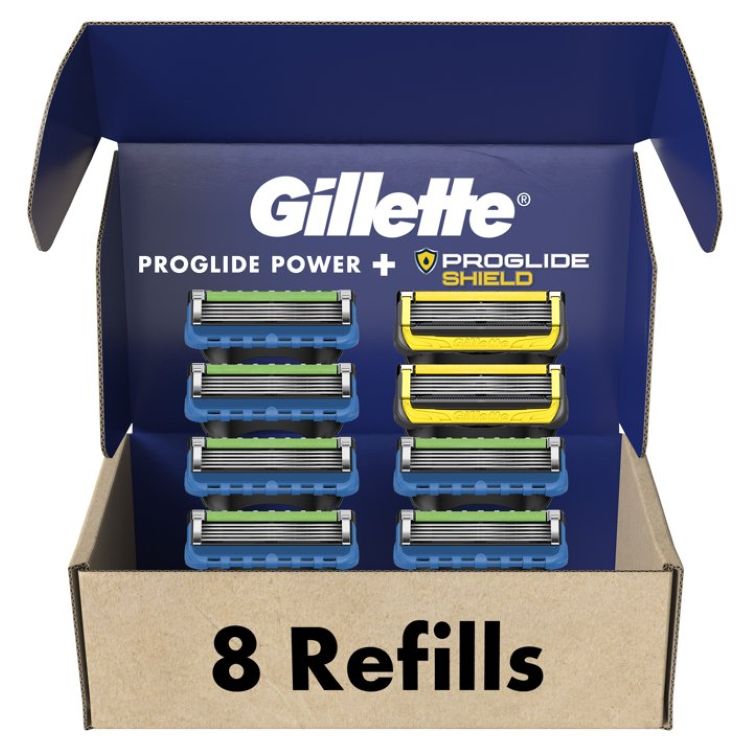 ジレット 替刃 男性用カミソリ替刃 8個セット（プログライドパワー6個＋プログライドシールド2個） Gillette Men's Razor Blade Refills, 6 Pro-Glide Power & 2 Pro-Glide Shield Cartridges 【お取り寄せ商品】｜パーソナルケア専門ミライケア