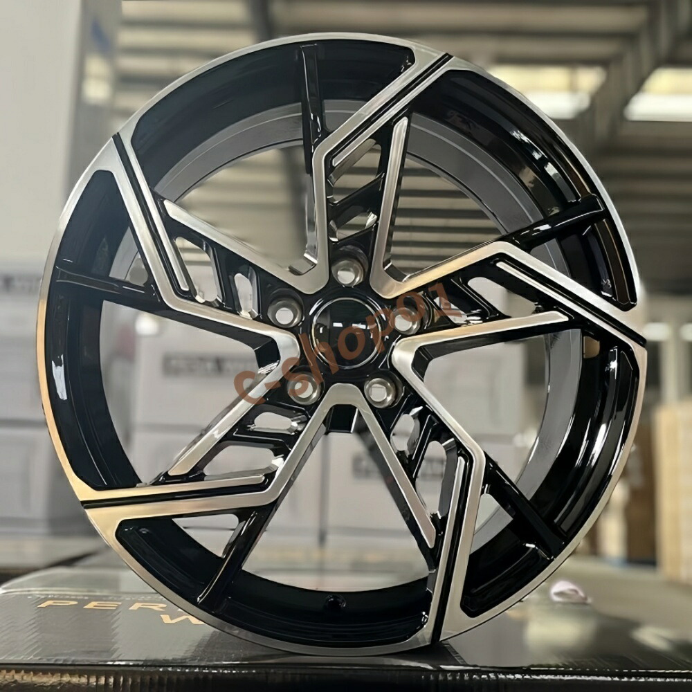 新品 アウディ 19インチ ブラックポリッシュ ホイール 4 本セット A4/A5/A6/Q3/Q5/e-tron 純正交換 カスタム用｜c-shop01