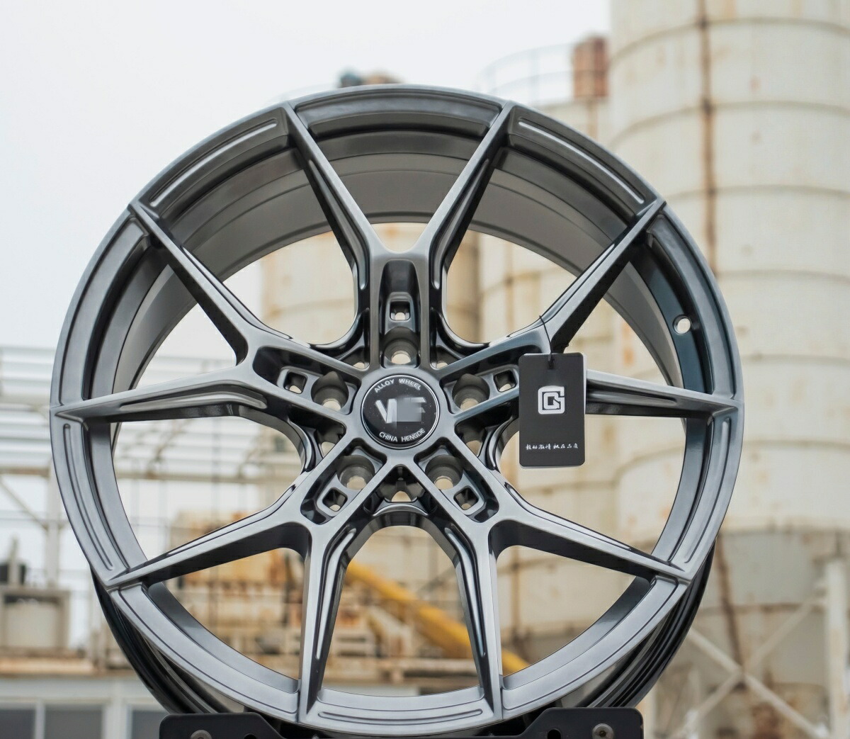 高級光沢グレー アルミホイール 17/18/19 インチ選択可 PCD 各車種専用サイズ BMW・ベンツ・アウディ・VW・トヨタ・ホンダ・日産対応 4 本セット/レーシングホイール|c-shop01