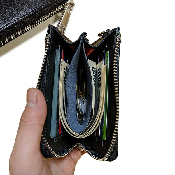 楽天市場 メンズ 財布 黒 コンパクト L字ラウンドファスナーウォレット フラグメントケース Dリング付き ブランド セカンド財布 小銭入れ キャッシュレス決済 ランニング 散歩 ウォーキング ゴルフ ジム 定形外郵便発送で送料無料 C C C Stores