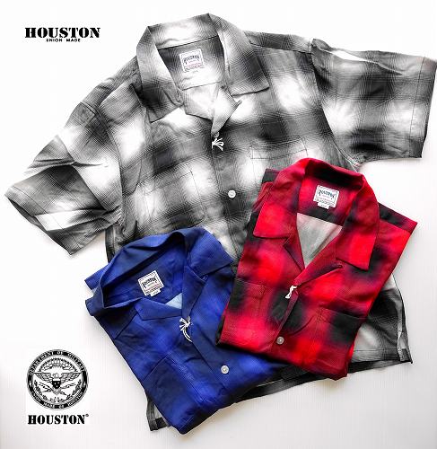 ヒューストン オンブレチェック アロハシャツ 半袖シャツ HOUSTON OMBRE CHECK ALOHA S/S SHIRT 40988 ネコポス発送OK!