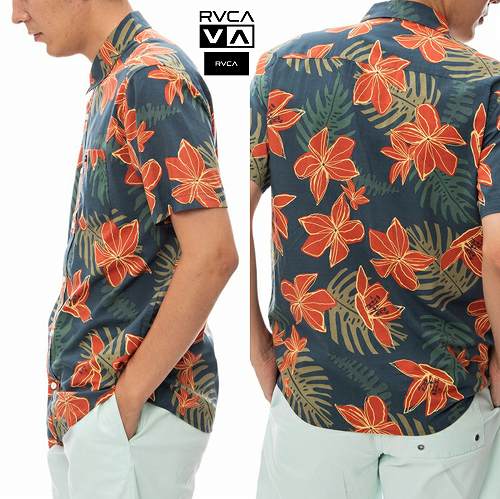 ルーカ アロハシャツ 半袖プルオーバー ショートスリーブシャツ レギュラー相応う RVCA WILD HIBISCUS S/S Shirt BE041-125 ネコポス送りとどける!
