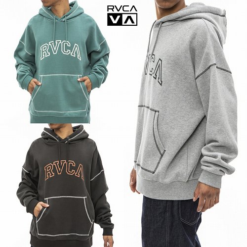 SALE!ルーカ ルーズシルエット ステッチ スウェット プルパーカ 裏起毛 RVCA ARCHED HOODIE BC042-044/メンズ・レディース