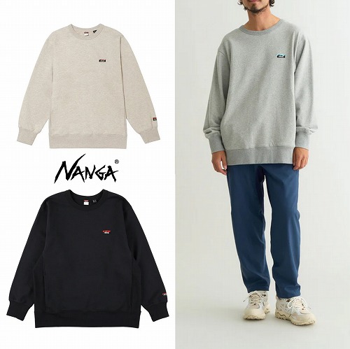 ナンガ エコハイブリッド ミニボックスロゴ エンブロイダリー スウェットシャツ（裏毛）NANGA ECO HYBRID MINI BOX LOGO EMBROIDERY SWEATSHIRT(UNISEX)NW2441-1F013｜C C COMPANY