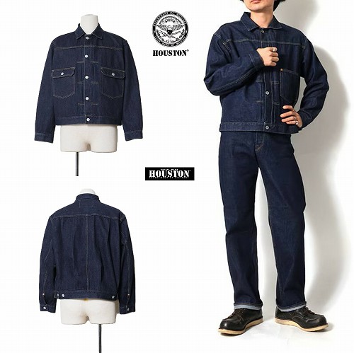 ヒューストン タイプ1デニムジャケット Tバック HOUSTON TYPE-1 DENIM JACKET T-BACK- 51373a
