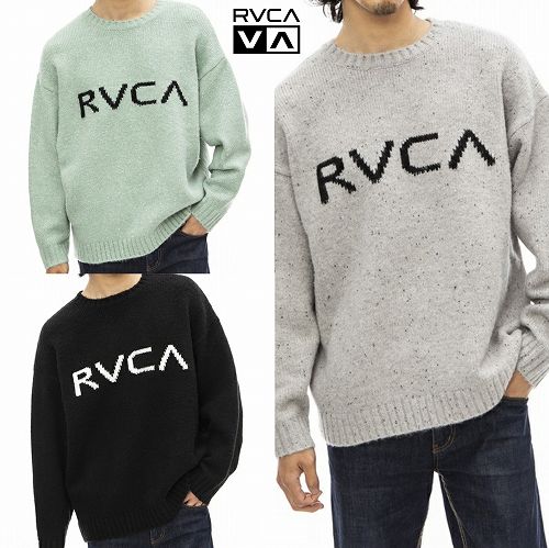 SALE!ルーカ ロゴタイプ 編み物 プルオーバー 落っこちる肩肉 ルーズシルエット RVCA BIG RVCA KNIT CREW BC042-090/メンズ・レディース