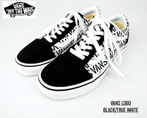 バンズ オールドスクール バンズロゴ ピッグスウェード×キャンバス レディース VANS LADYs OLD SKOOL VANS LOGO BLACK/TRUE WHITE VN0007NT6BT|C C COMPANY