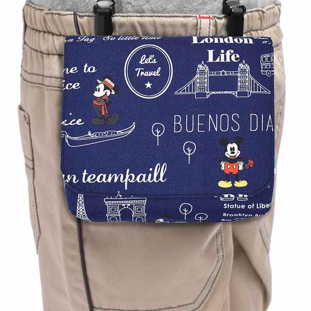 ディズニー 移動ポケット Let S Mickey Mouse Travel ウエストポーチ クリップポーチ ティッシュ ハンカチ ポケットポーチ ミッキーマウス ラージタイプ 付けポケット 子供 子供用 超新作 付けポケット