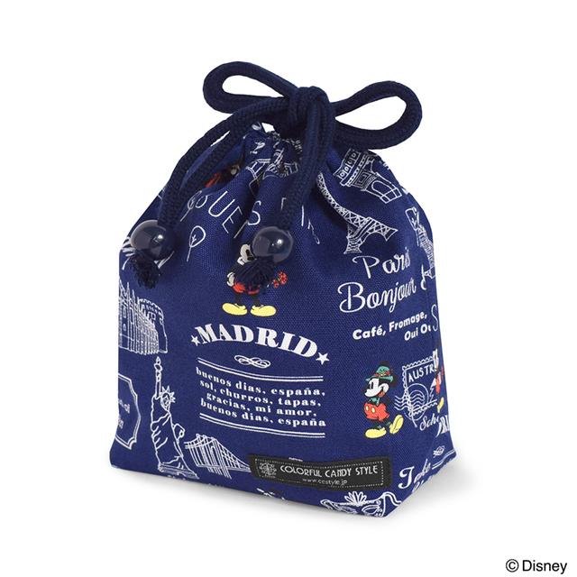 ゆうパケット配送 ディズニー ネームタグ付き Travel 巾着 Mickey コップ袋 小 Mouse ミッキーマウス Let S