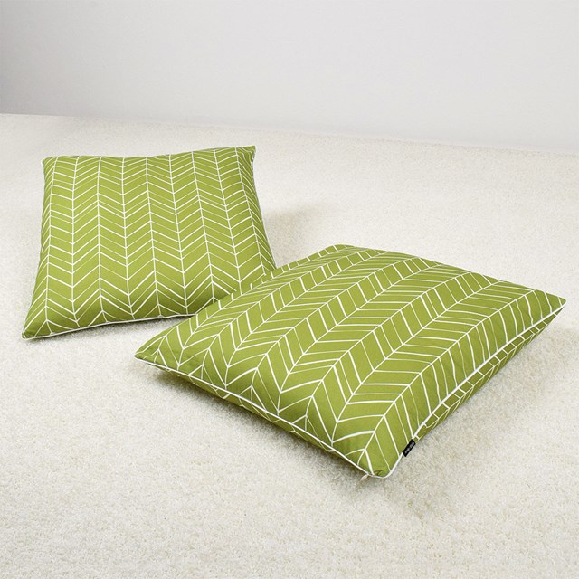 正規品 座布団カバー 2枚セット 55cm 59cm フェザーライン グリーン 緑 ナチュラル 座布団 ざぶとん カバー ざぶとんカバー 55 59 センチ 綿 おしゃれ かわいい コットン インテリア モダン シンプル 人気