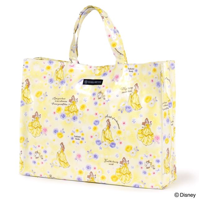 ディズニー プールバッグ ラミネートバッグ スクエアタイプ Belle BEAUTY AND THE BEAST ベル 美女と野獣 子供用 キッズ スクエア おしゃれ ラミネートバッグ 防水 レッスンバッグ 水泳バッグ 手提げ 撥水 小学生 幼稚園 子供画像