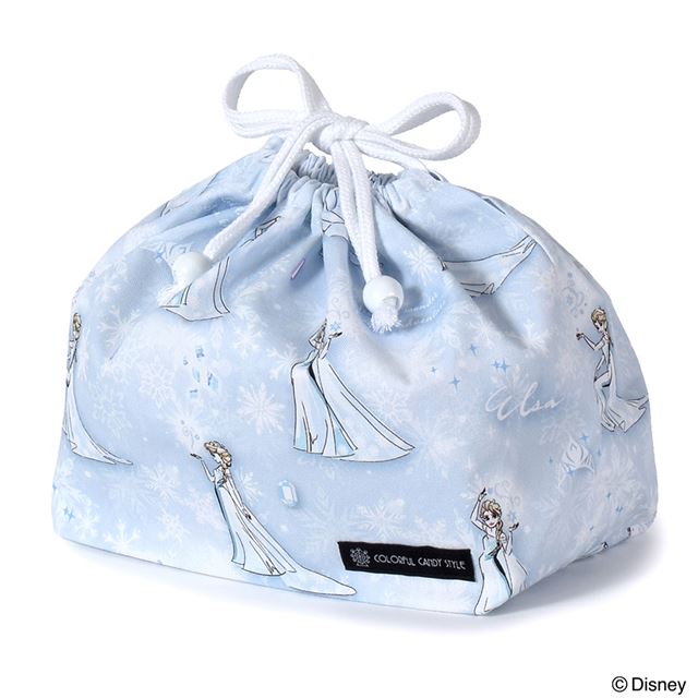【ゆうパケット配送】 ディズニー ディズニー 巾着 中 マチ有りお弁当袋 ネームタグ付き Elsa FROZEN エルサ アナと雪の女王 子供用 中 マチ有りお弁当袋 お弁当 巾着 お弁当袋 キッズ お弁当バッグ ランチ ランチ袋 小学校画像