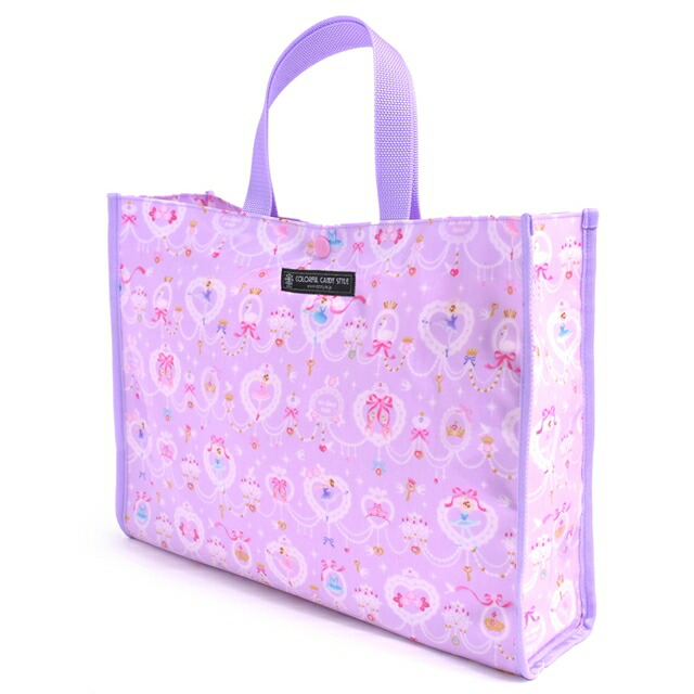 プールバッグ ラミネートバッグ スクエアタイプ レース模様にprettyバレリーナ ラベンダー 子供用 キッズ スクエア おしゃれ セール レッスンバッグ 防水 水泳バッグ 手提げ 撥水 小学生 2022新作モデル 幼稚園 子供