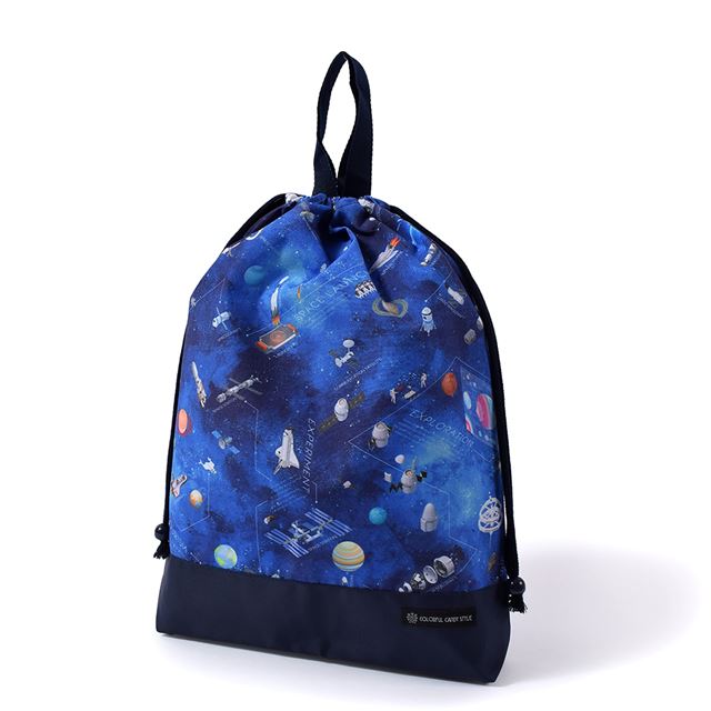 ナップサック 体操服入れ お着替え袋   コズミック柄×ブラック   惑星 楽天市場】ナップサック 宇宙の通販