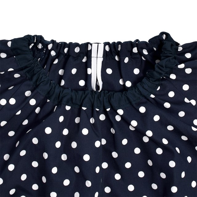 スモック ポルカドット おしゃれ エプロン 子供 子供用 小学生 幼稚園 書道 用 紺 美術 長袖スモック 高学年 当店一番人気 紺
