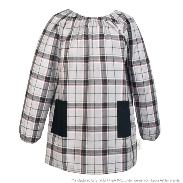 Laura Ashley スモック 140 160cm Highland Check 子供用 長袖スモック 幼稚園 エプロン 小学生 用 子供 書道 高学年 美術 おしゃれ 品質検査済
