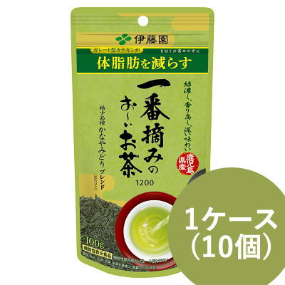 伊藤園 一番摘みのお～いお茶 1200 かなやみどりブレンド 100g×10個 (1ケース) 【機能性表示食品】 (送料無料 ※一部地域除く) おーいお茶 緑茶 ガレート型カテキン 体脂肪 ダイエット スリム 減量 インスタント緑茶