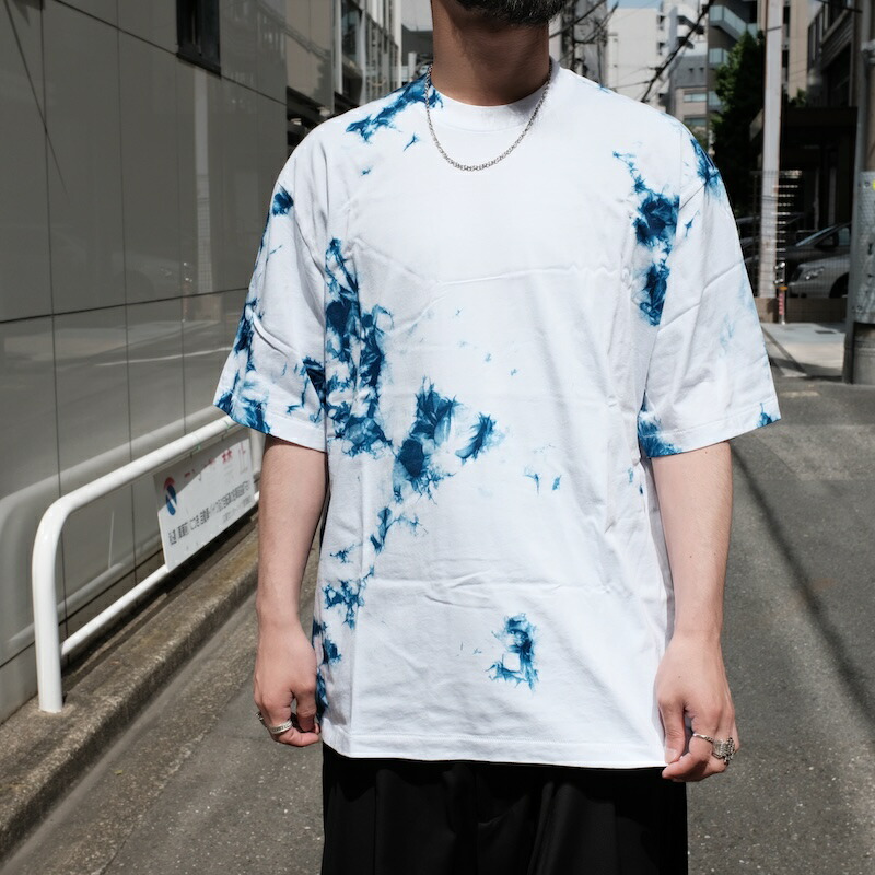 SOWBOW 蒼氓 / KIRISHIMA S/S TEE made by B\u0026G INDIGO TYE DYE 貨物輸送無料
