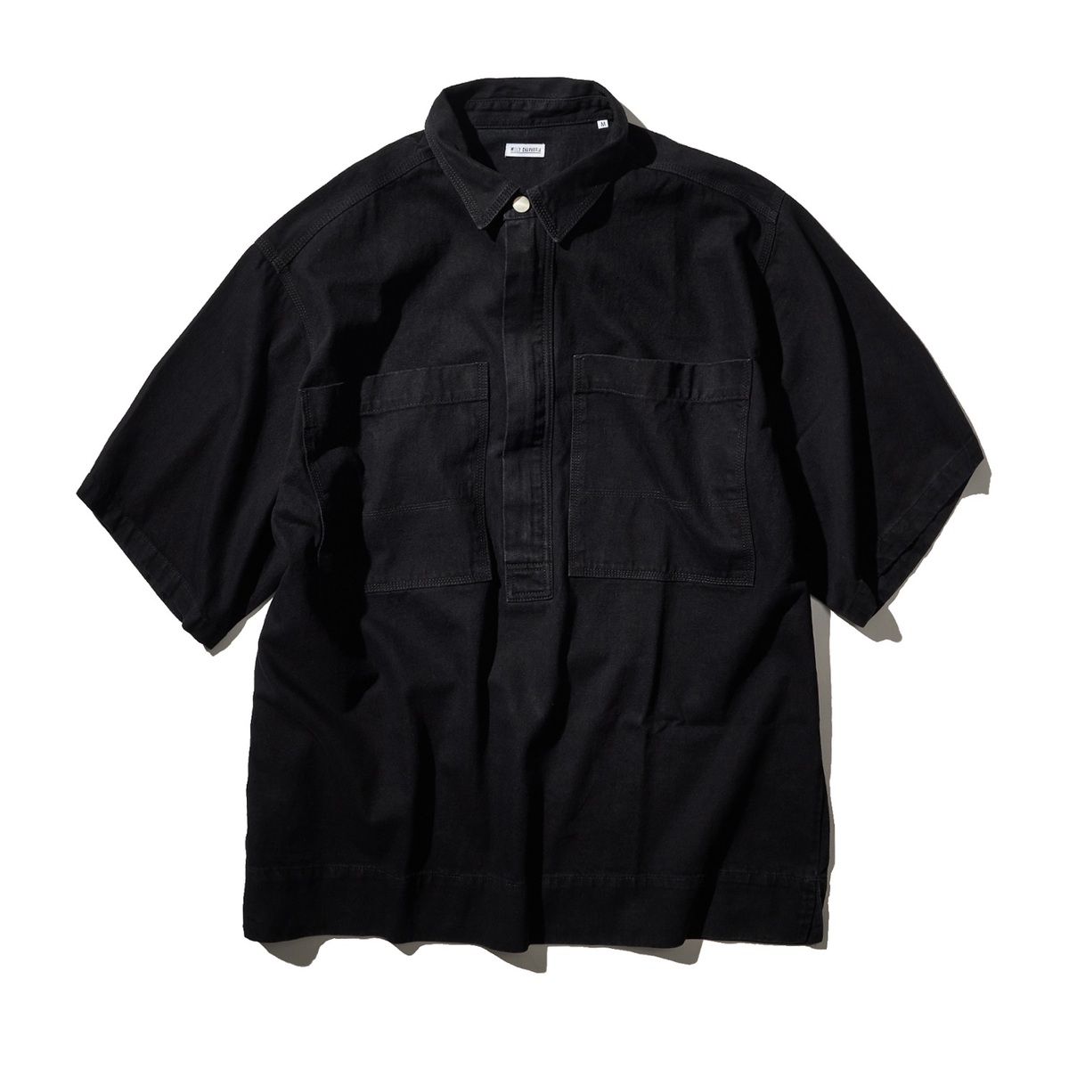 WILLY CHAVARRIA / ZIP PLACKET SS SHIRT ONE WASH BLACK 23SS 送料