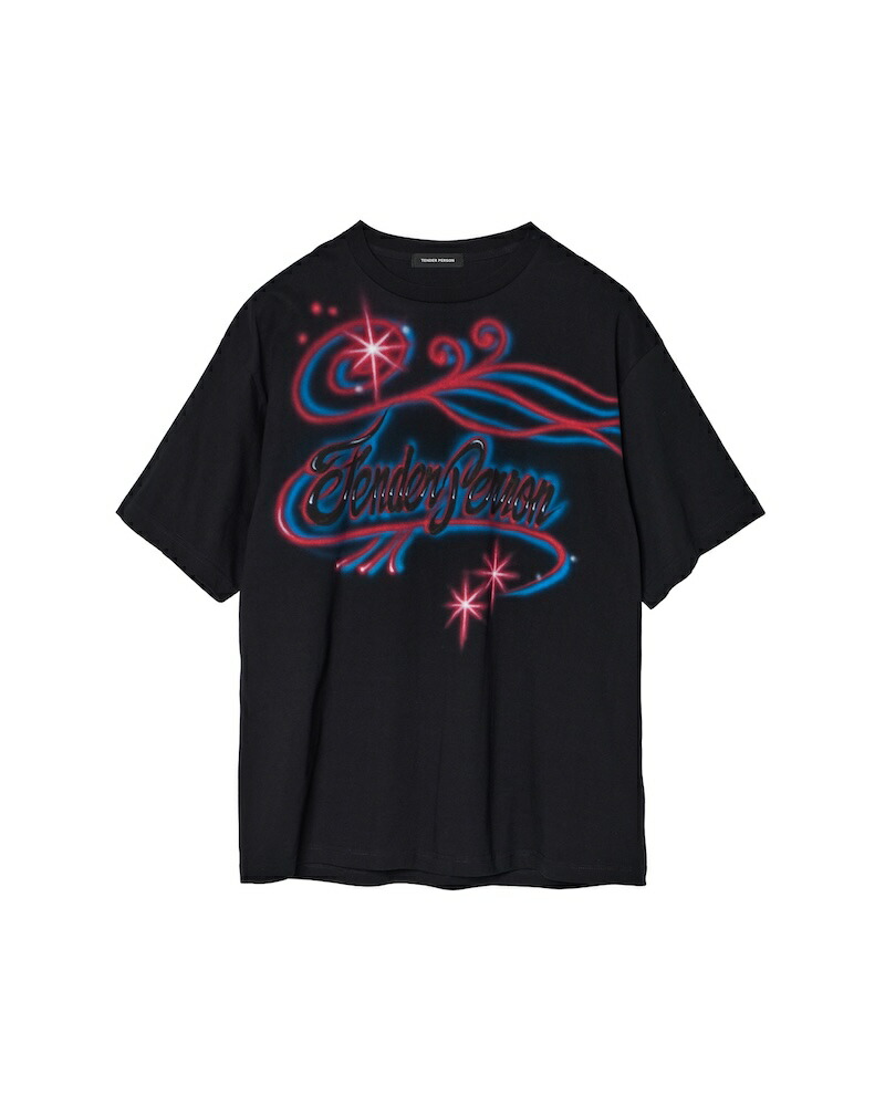 TENDER PERSON / AIRBRUSHED TEE BLACK 26SS