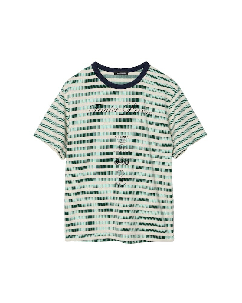 TENDER PERSON / BORDER TEE GREEN 26SS