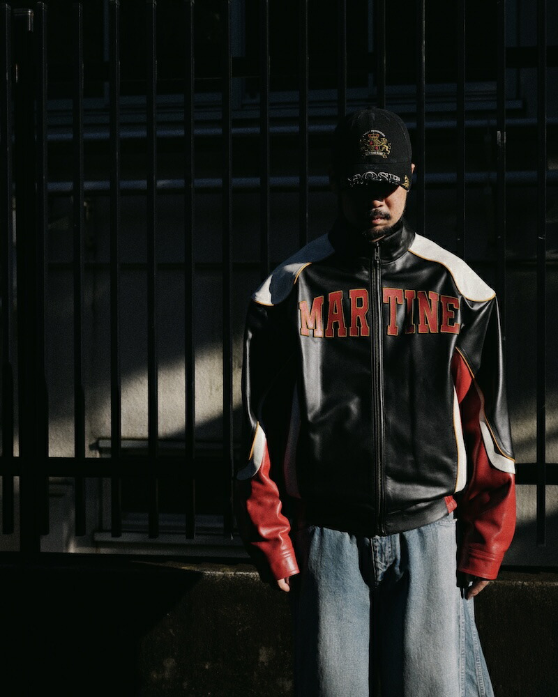 Martine Rose / SUPERBOWL LEATHER JACKET BLACK RED 26SS