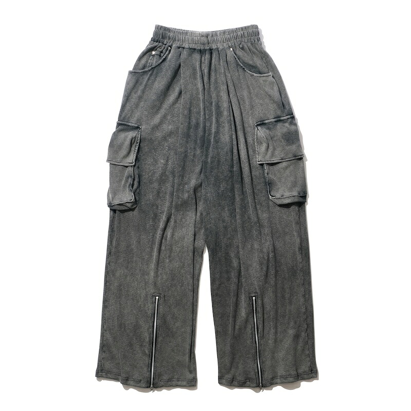 INTODUSK / CARGO RIBKNIT PANT WASHED BLACK ORGANIC 25AW 送料無料|CCTB