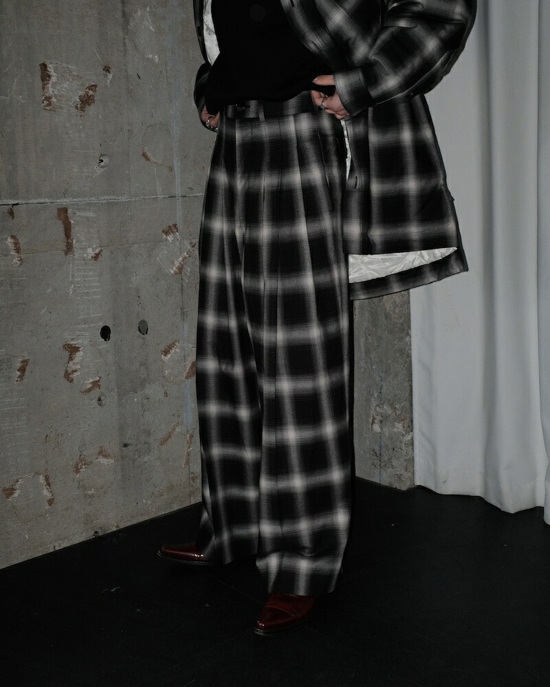 LU'U DAN / TRIPLE PLEAT TROUSERS OMBRE CHECK 26SS｜CCTB