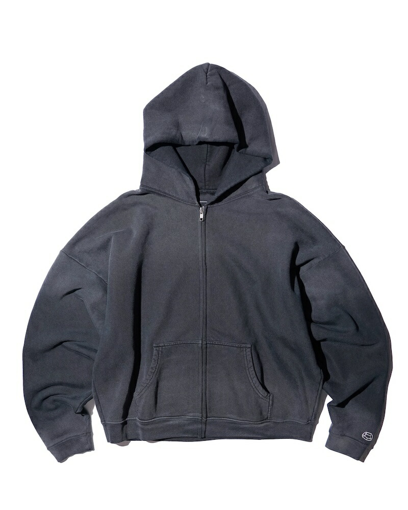 CCTB ORIGINAL / CROP ZIP HOODIE FADED BLACK 26SS