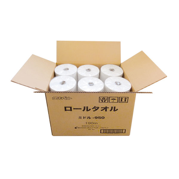 テラモト ロールタオルミドル950(再生紙)12入 OT-567-595-0 [代引不可]