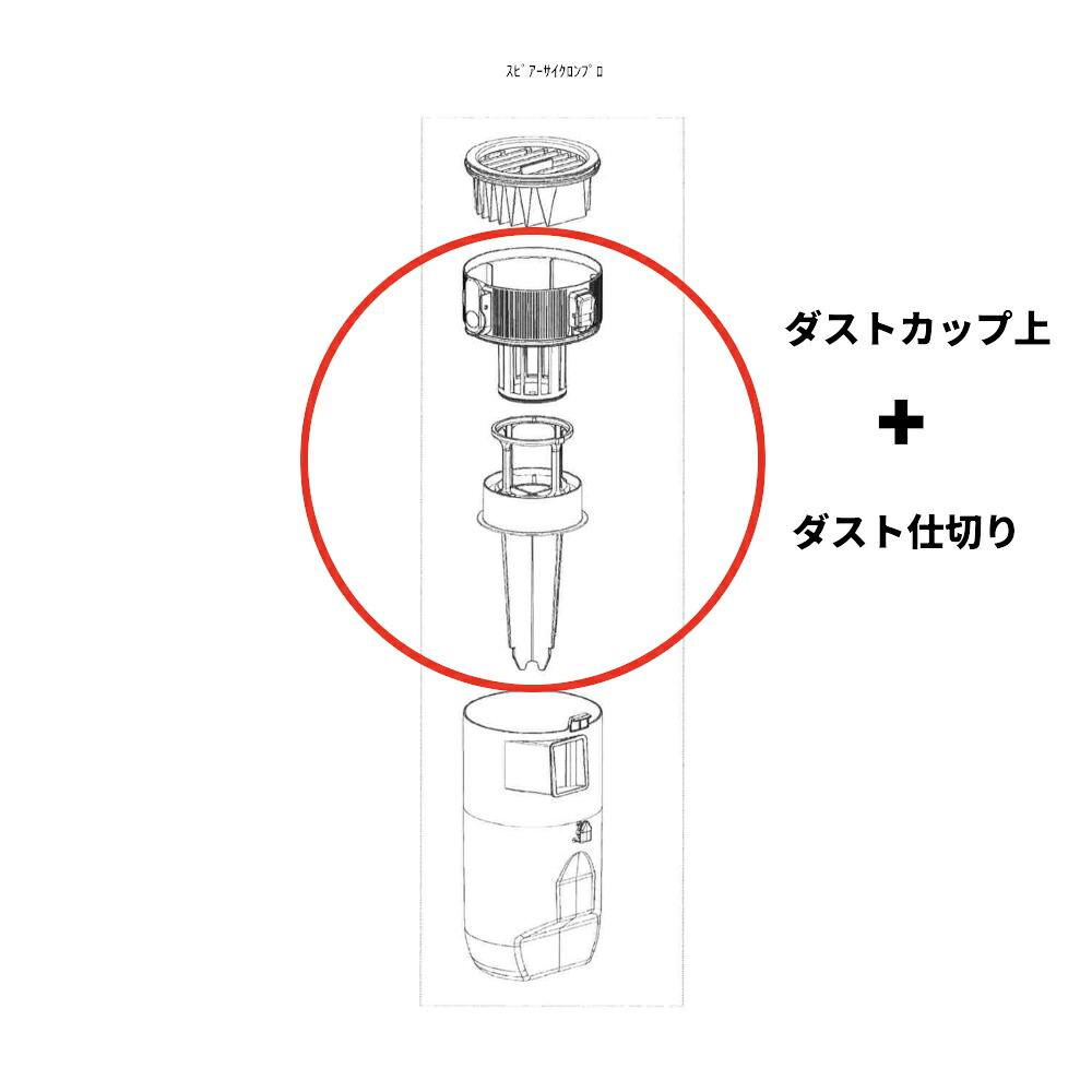 【セット】蔵王産業 スピアーサイクロンプロ用 ダストカップ上 + ダスト仕切り (550-4017と550-4018)｜快適バリューＳＨＯＰ 6,765円