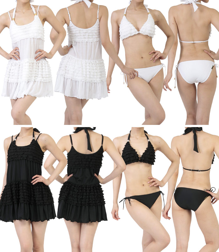CDM STORE: Swimsuit / frill jacquard camisole one piece bikini set