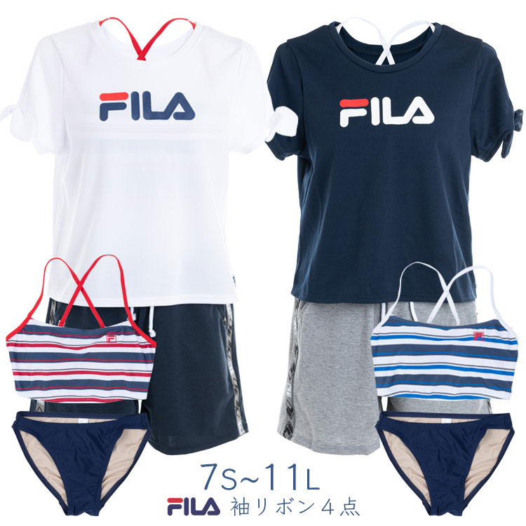 楽天市場 Fila フィラ レディース 水着 袖リボンｔシャツ4点セット 水着 ラッシュガードのcdmストア