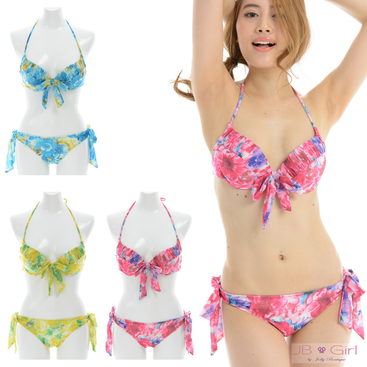 操業中止大売り出し！海水着 レディース 水彩画御花針金 ビキニ ニュイ     JB Girl/ＪＢお嬢さん