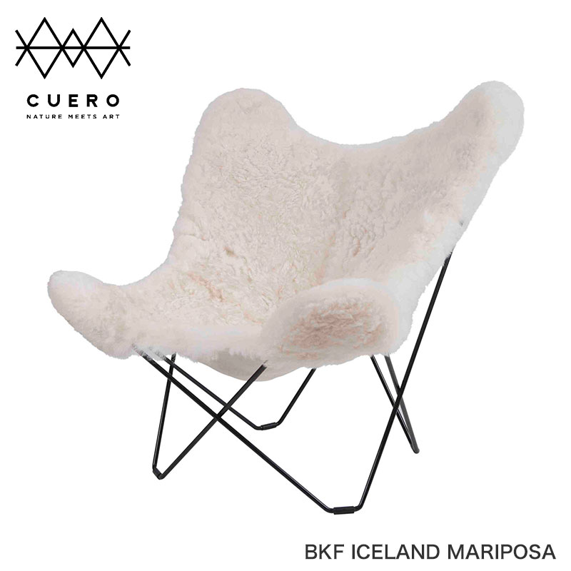 クエロ BKF 夢見鳥女性議長 アイスランド共和国 マリポサ シープスキン 白いこと CUERO BKF BUTTERFLY CHAIR ICELAND MARIPOSA SHEEPSKIN WHITE 今めかしい 今めかしい 腰掛け 腰掛け 貨物輸送無料