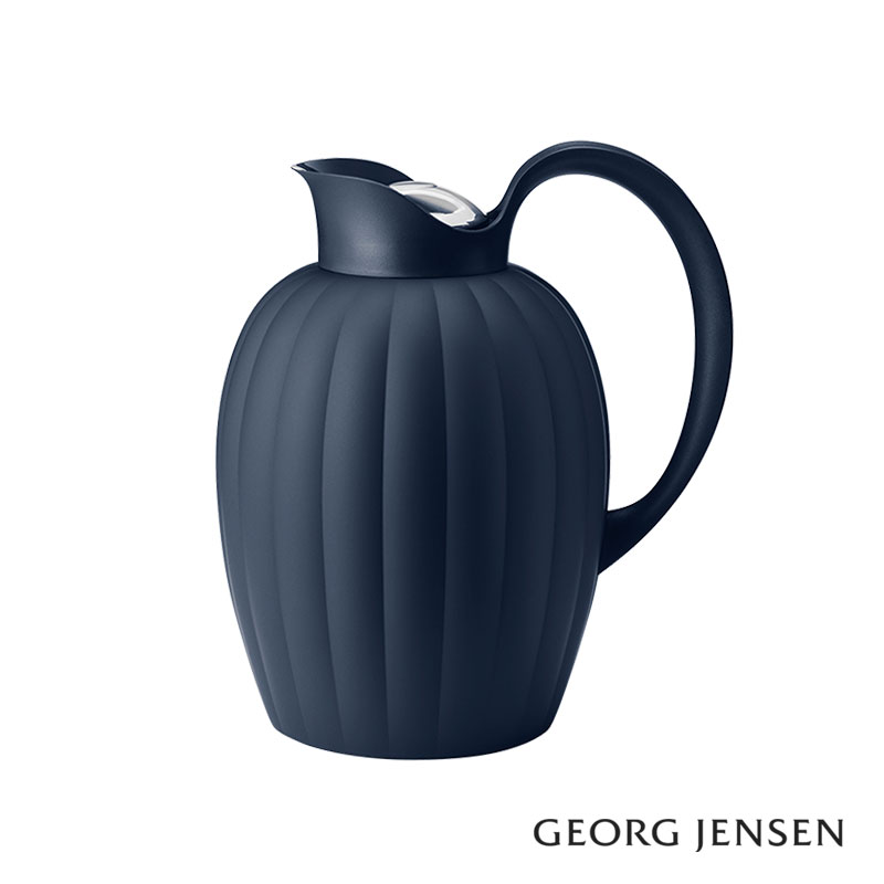 ジョージジェンセン サーモジャグ 1L うしろ押し式ストッパー付き添い人 夜夜中青み ベルナドッテ Georg Jensen BERNADOTTE ステンレス鋼 今めかしい 貨物輸送無料