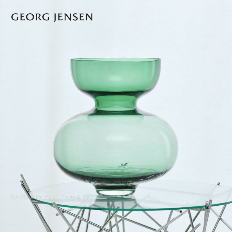 即日発送 Georg Jensen DUOガラスフラワーベースM26cm