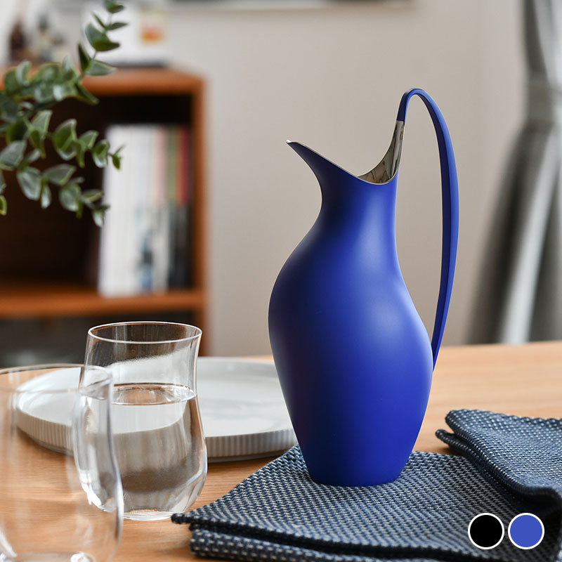 ジョージジェンセン 水さし 0.75L へニング コッペル 夜夜中黒いこと アイコニックブルー Georg Jensen HENNING KOPPEL 貨物輸送無料