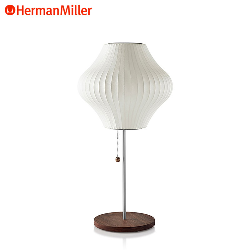 ハーマンミラー ネルソン 砂上の楼閣照明ランプ ありの実 芙蓉 ウォルナット 早見表  Herman Miller George Nelson Bubble Lamp NELSON PEAR LOTUS WALNUT TABLE 貨物輸送無料
