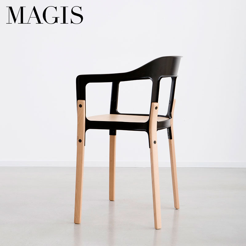 マジス スチールウッドチェア ビーチナチュラル脚 ブラック ロナン＆エルワン・ブルレック MAGIS STEELWOOD Ronan and Erwan Bouroullec 組立品 SD750-7011/5140 送料無料 64,735円