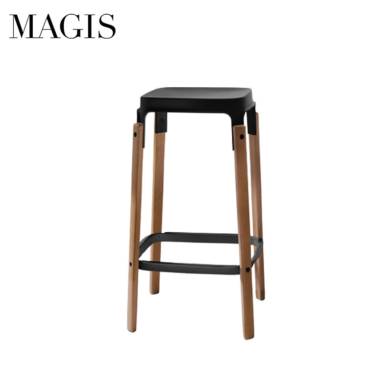マジス MAGIS スティールウッドスツール LOW 高さ68センチ ウォールナット×ブラック MAGIS Steelwood Stool SH68 送料無料
