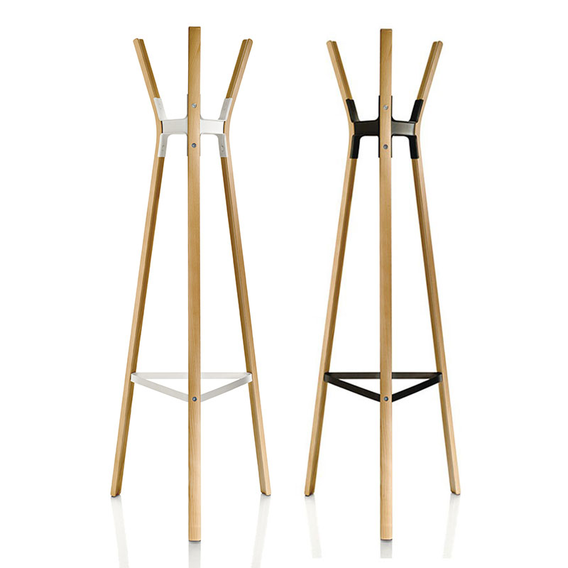 マジス 厚地の外套照明ランプ スチール写真白木 砂浜 自然的 白いこと 黒いこと MAGIS STEELWOOD COAT STAND 厚地の外套ハンガー ハンガー仕合わせ 今めかしい 貨物輸送無料
