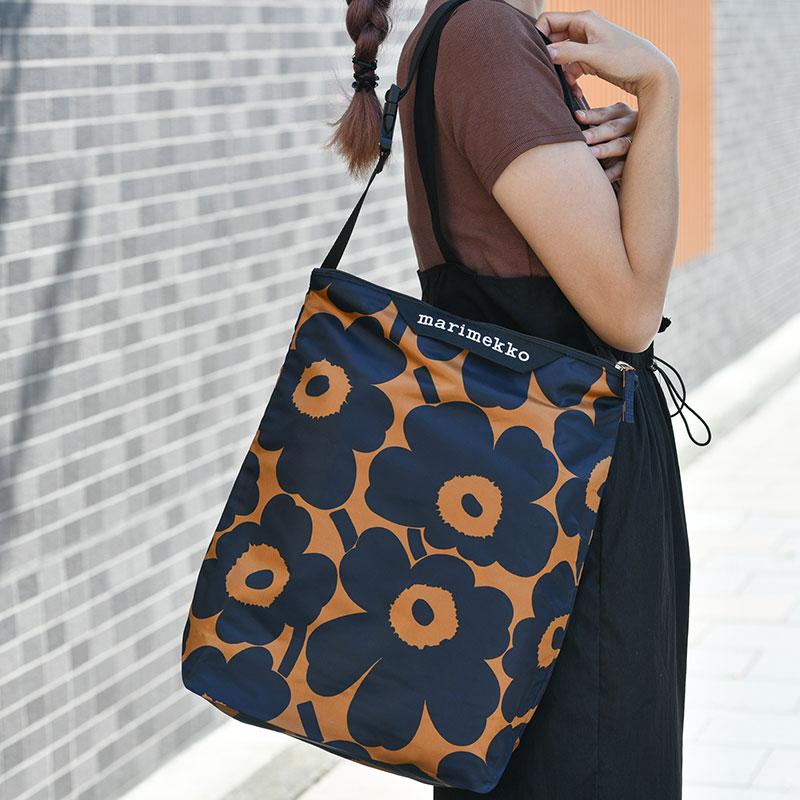 マリメッコmarimekooショルダーバッグ 北欧 ブラウン×ダークブルー M m94753-39_thu.jpg