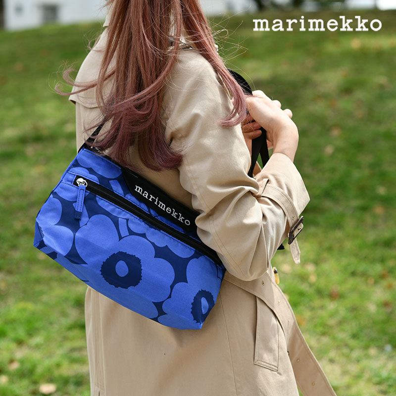 マリメッコ ショルダーバッグ S ウニッコ 青碧×暗然たる青碧 marimekko Neat Crossbody Unikko S 今めかしい NeatBag 貨物輸送無料