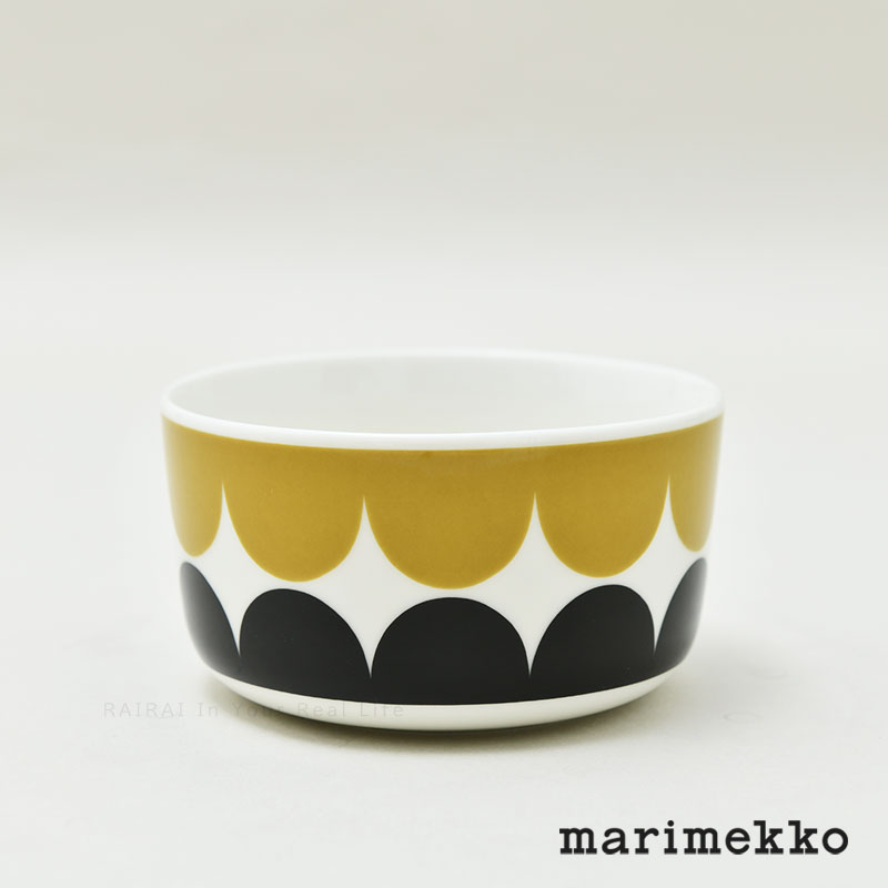 マリメッコ ボウル ハルカ 500ml 日本限定 ホワイト×マスタード marimekko Harka おしゃれ 人気 オリーブ×ブラック